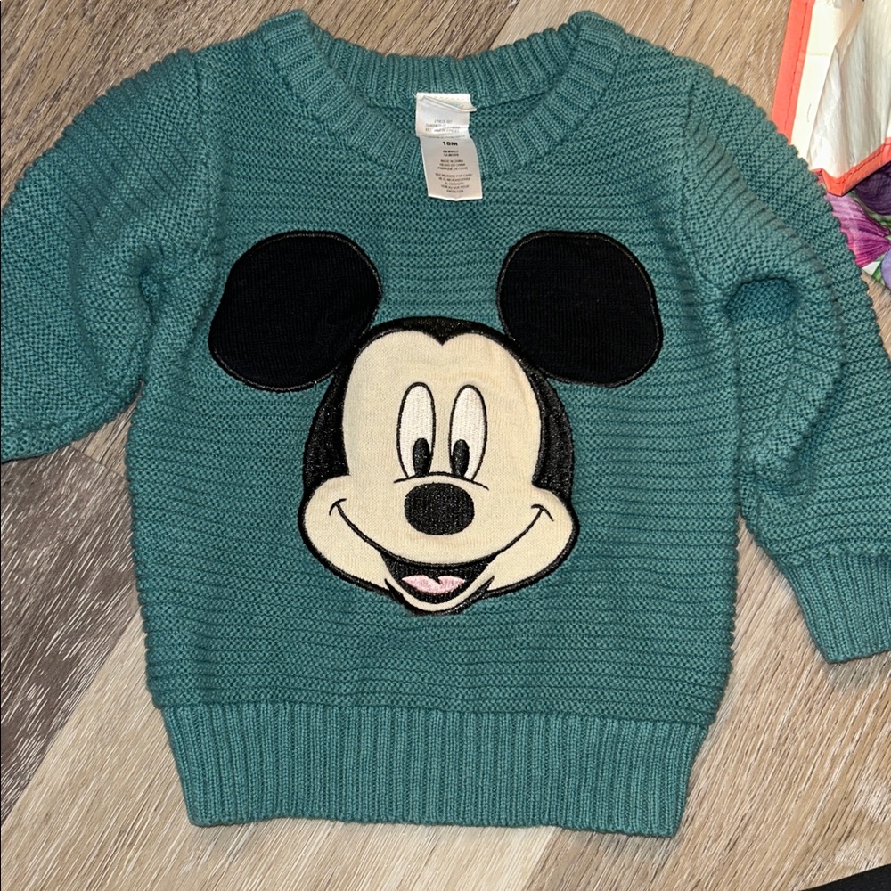 Disney Baby Teal Knit Sweater